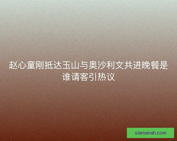 赵心童刚抵达玉山与奥沙利文共进晚餐是谁请客引热议